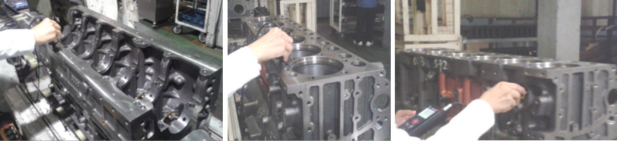 測試氣缸體在清洗前，粗洗后，粗選后的清潔度差異