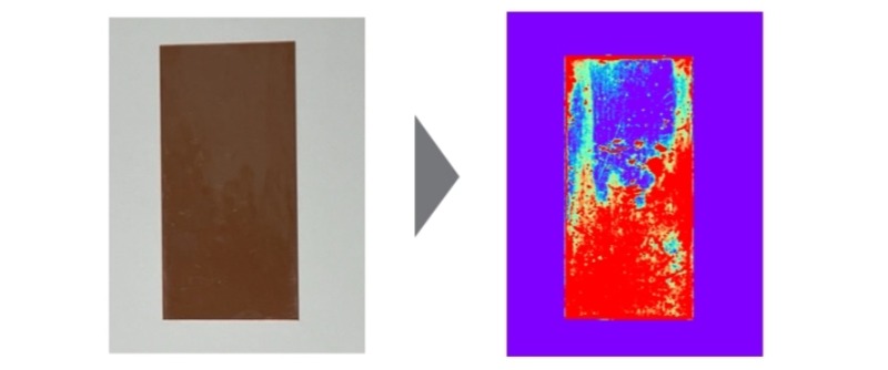 Specim高光譜相機(jī)可以檢測(cè)電極材料微小的油滴或污染情況，油污分布可視化