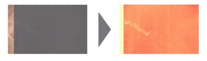 Specim工業(yè)高光譜相機(jī)檢測(cè)涂層上的劃痕，涂層劃傷缺陷可視化